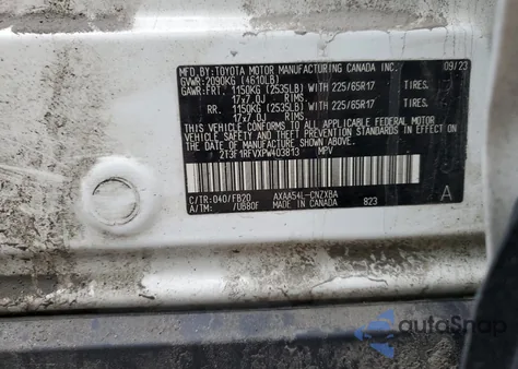 2023 Toyota Rav4 Le из США, поврежденный, VIN 2T3F1RFVXPW403813